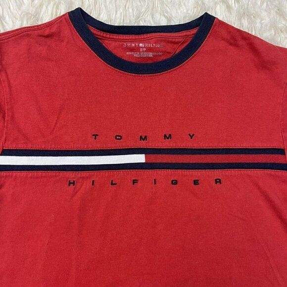 Vintage 90s Tommy Hilfiger Logo Men’s Short Sleeve Crewneck T-shirt Size Small - Picture 7 of 8